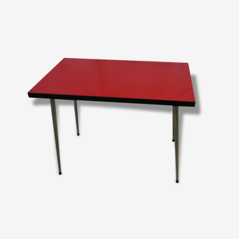 Table de bistrot en formica rouge