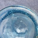 Pitcher or carafe in bubbled glass biot light blue