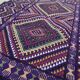 Hand-woven purple margoum rug in natural wool