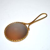Vintage Gilded Handmirror and Limoges Porcelain - Pocket Mirror / Handbag