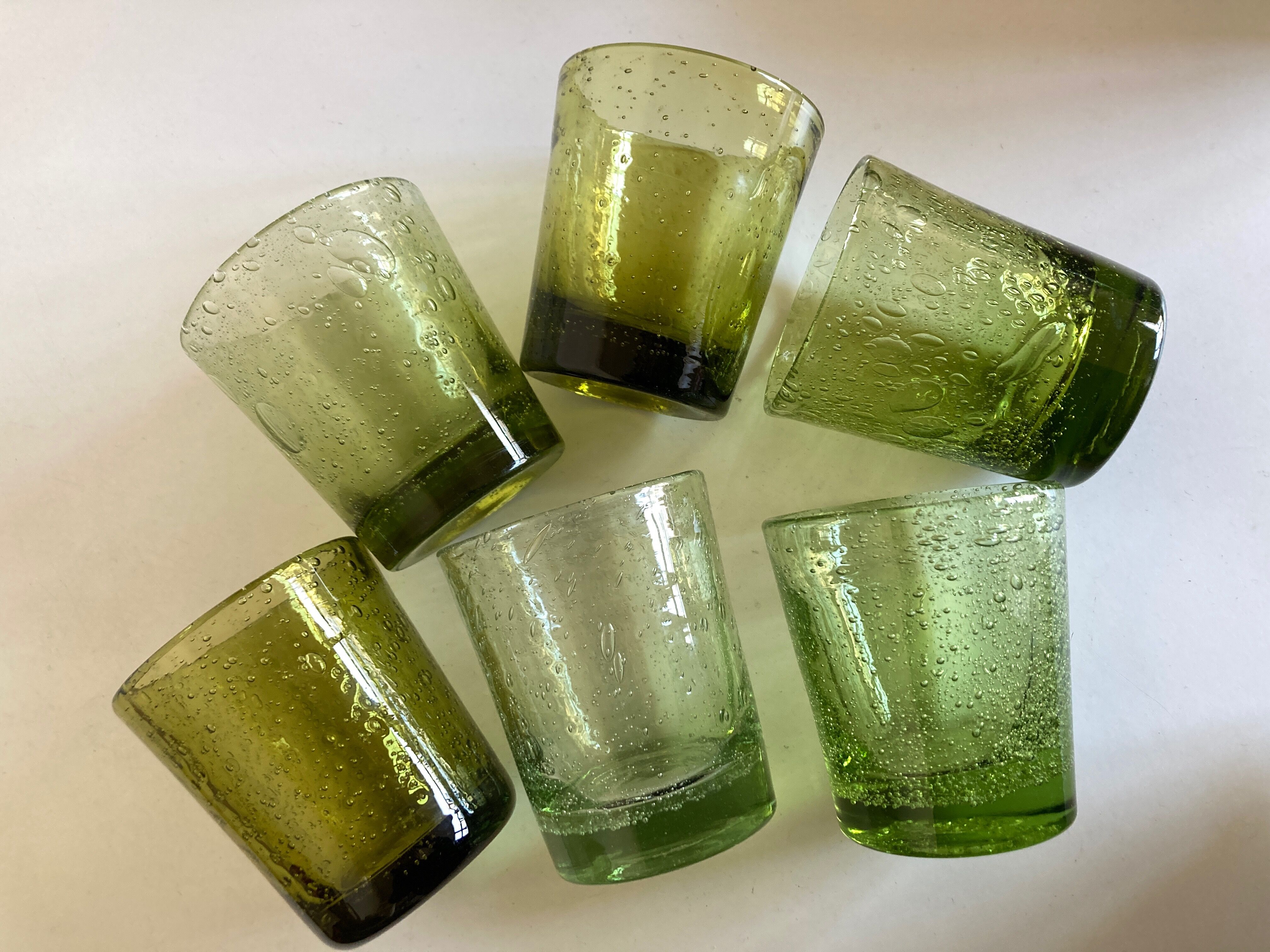 Set of 6 glasses cups of Biot XXL 1960