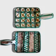 Pair of Robert Picault Ceramic Handled Trays, Vallauris, France, circa 1950