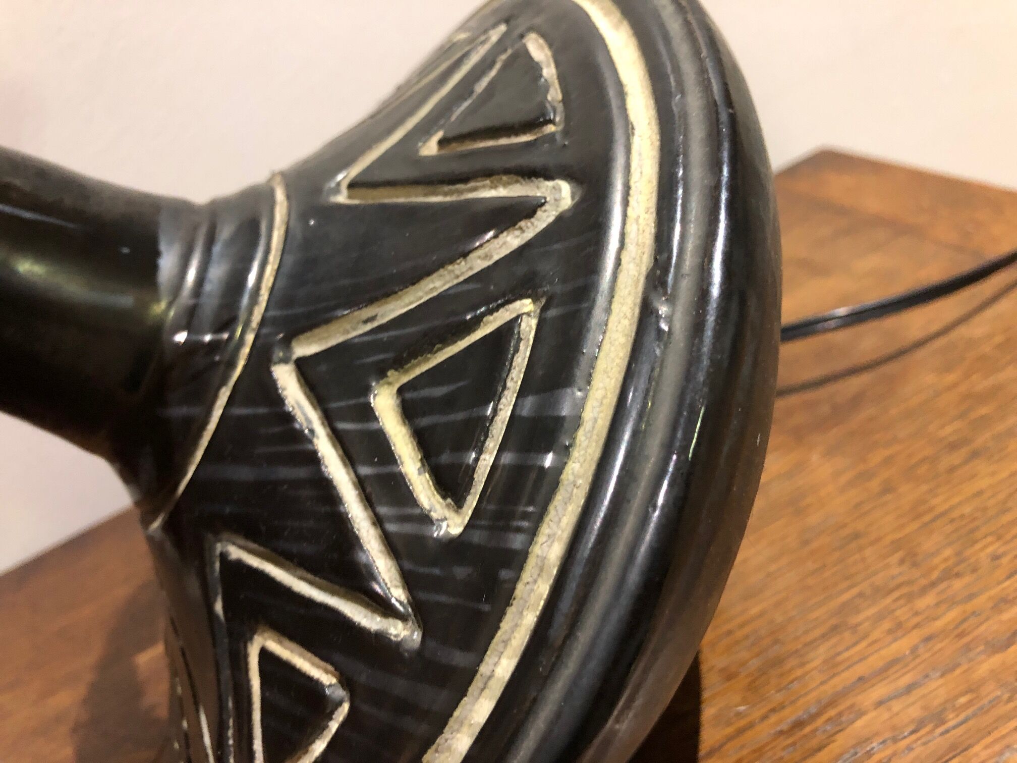 Ceramic lamp signed Jean Rivière 1950