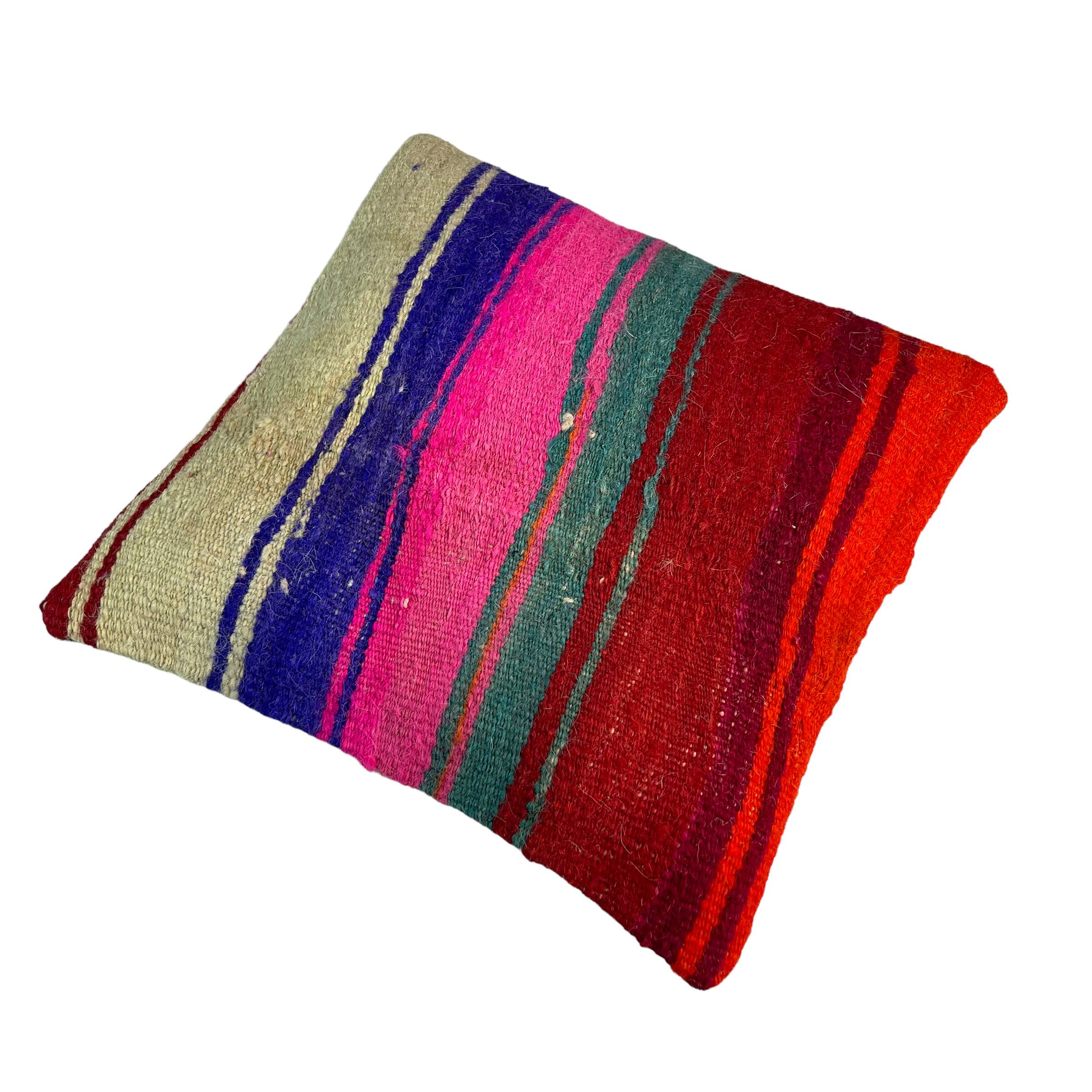 Housse de coussin kilim turc vintage, 40 x 40 cm