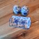 Saliere and porcelain pepper