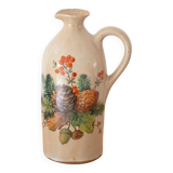 Vintage Ceramic Jug Vase With Autumnal Painting, Fall & Thanksgiving