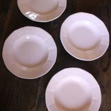 A set of 4 pink deep plates from Digoin Sarreguemines.