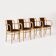 Ensemble de 4 chaises en bois courbé et velours marron par TON