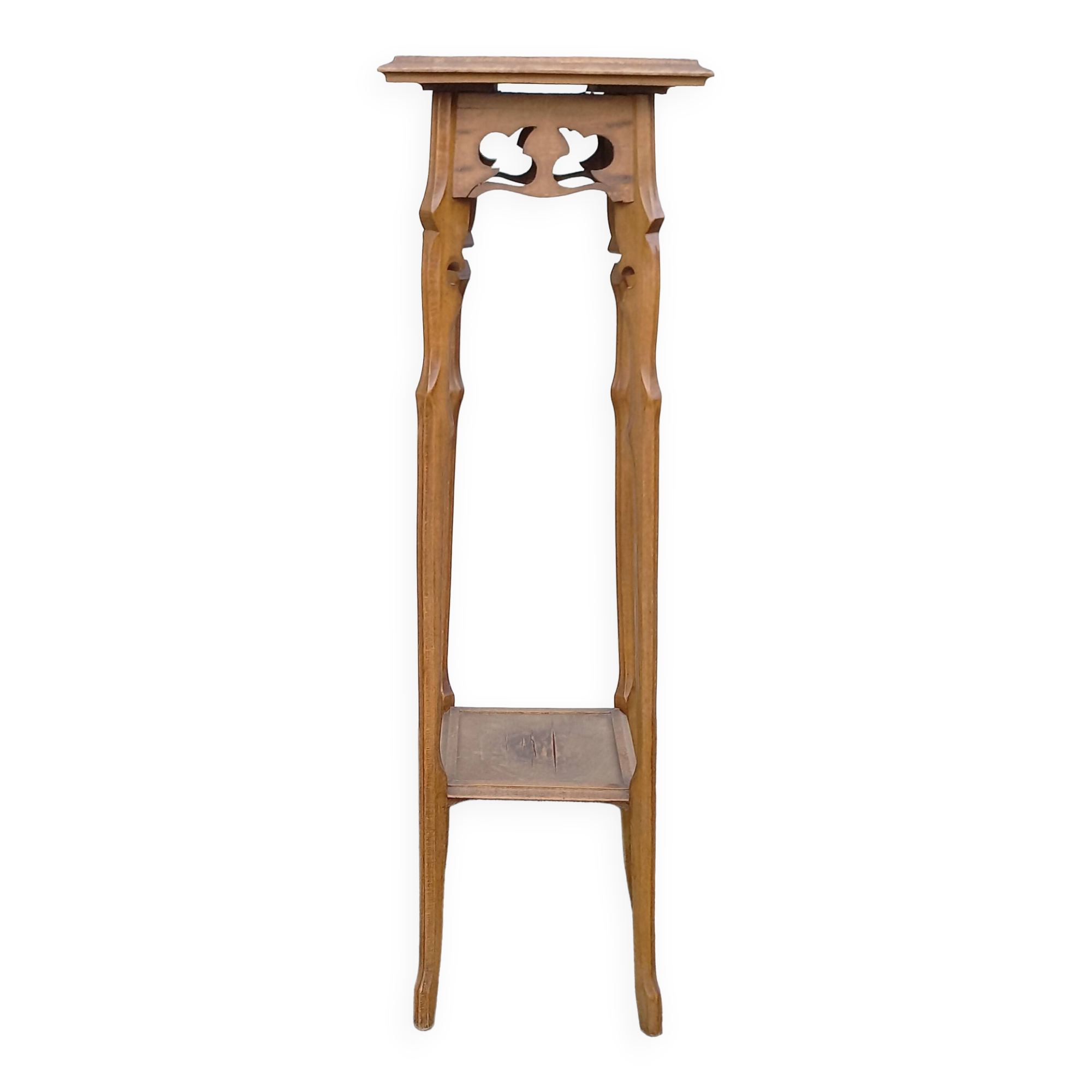 Old large beech saddle from the 1930s for plant holders