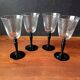 4 glasses 22 cl on black Onyx swirl stand Luminarc France, Vintage