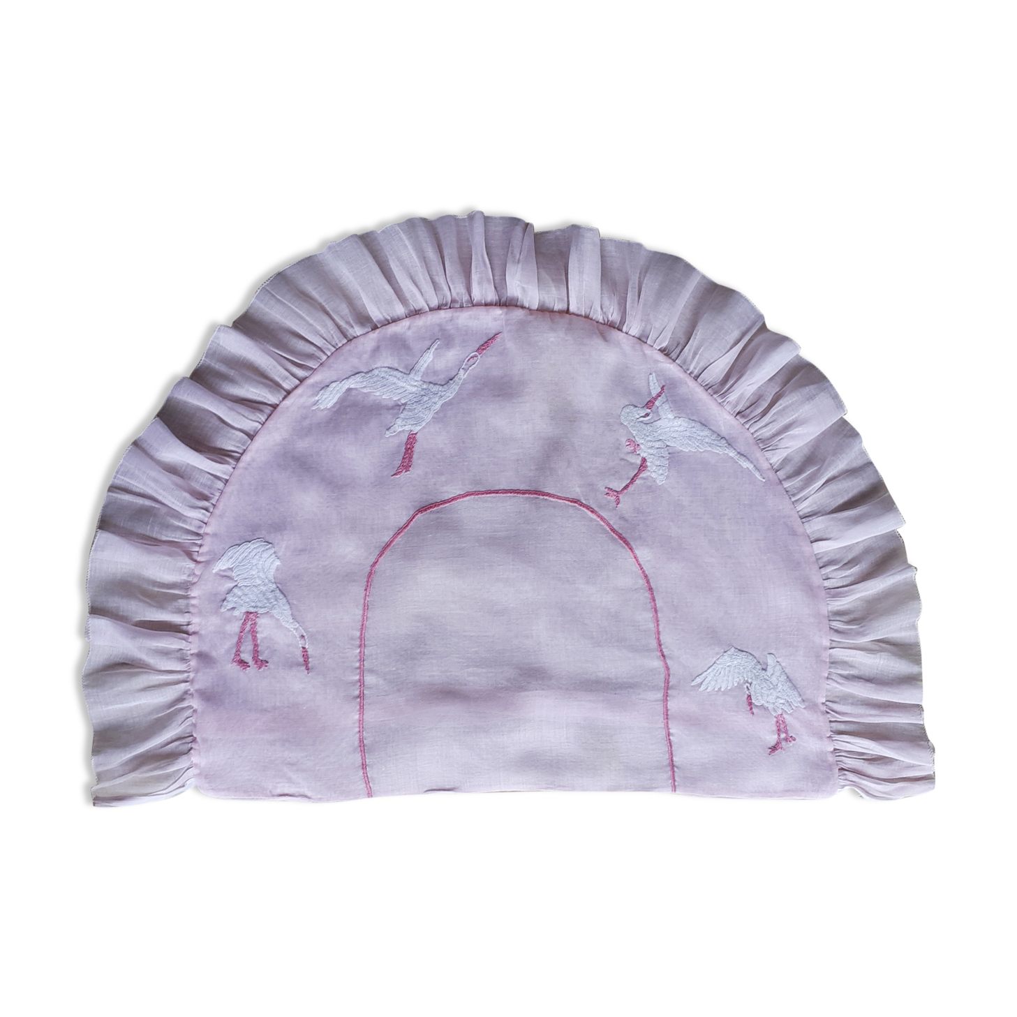 Children's pillowcase sewn and embroidered by hand