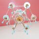 Italian chandelier with 6 arms in blue opaline glass (55 cm)