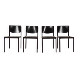 Matteo Grassi black leather dining chairs