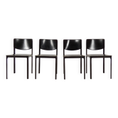 Matteo Grassi black leather dining chairs