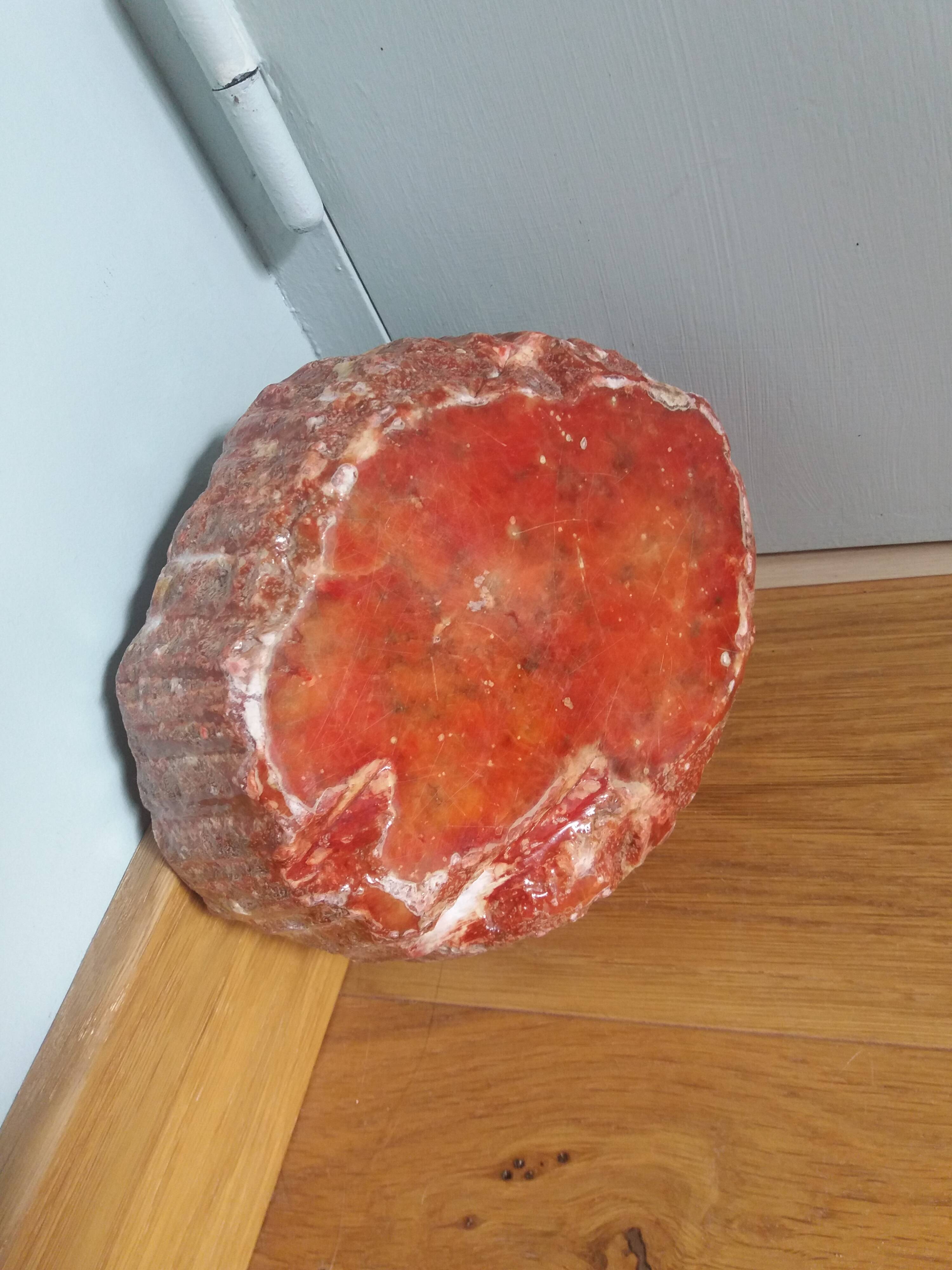 Red marble paperweight ashtray