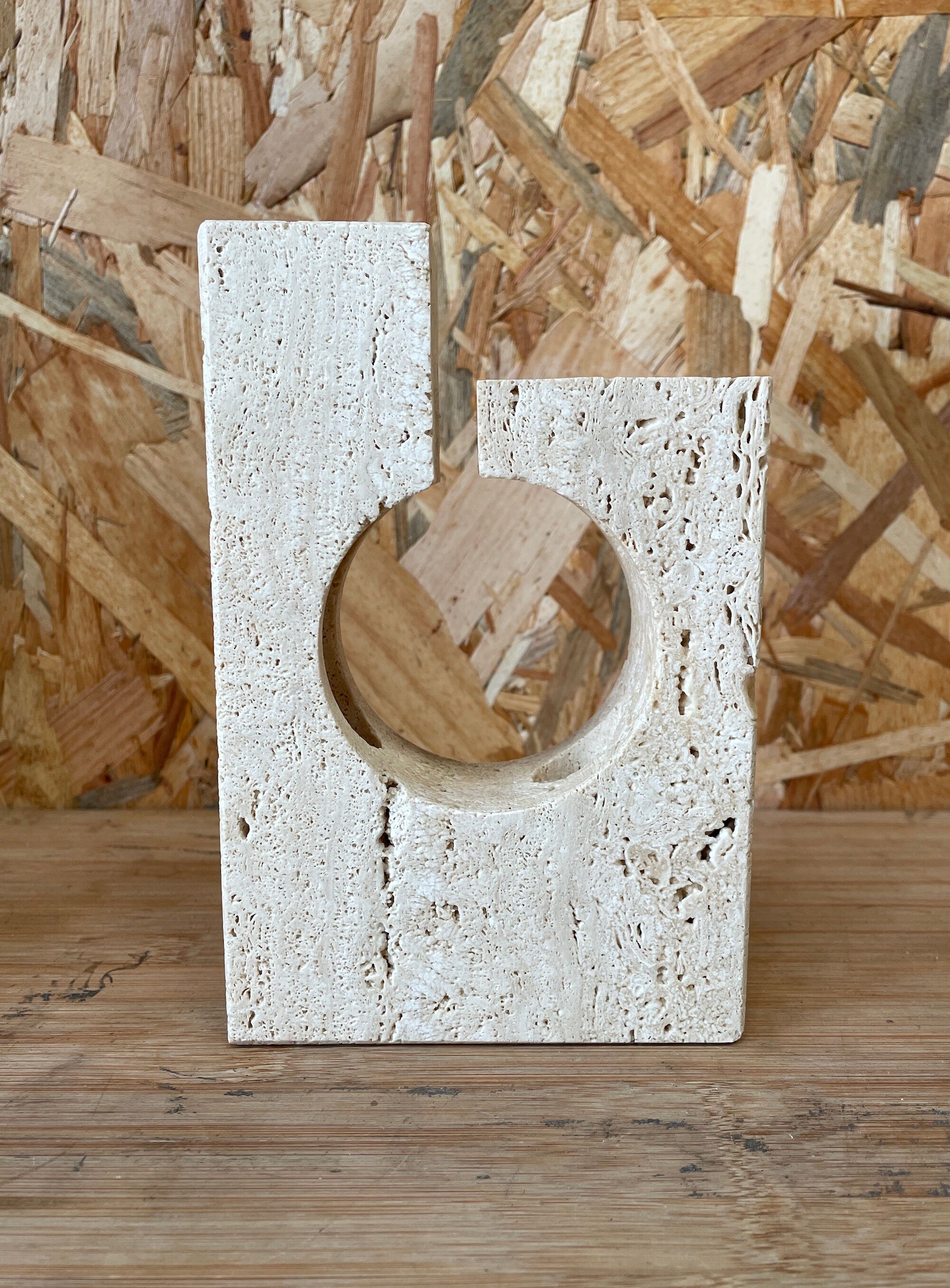 Travertine soliflore vase  1970