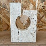 Vase soliflore en travertin 1970