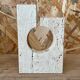 Vase soliflore en travertin 1970
