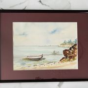 Aquarelle ancienne encadrée Golf du Morbihan
