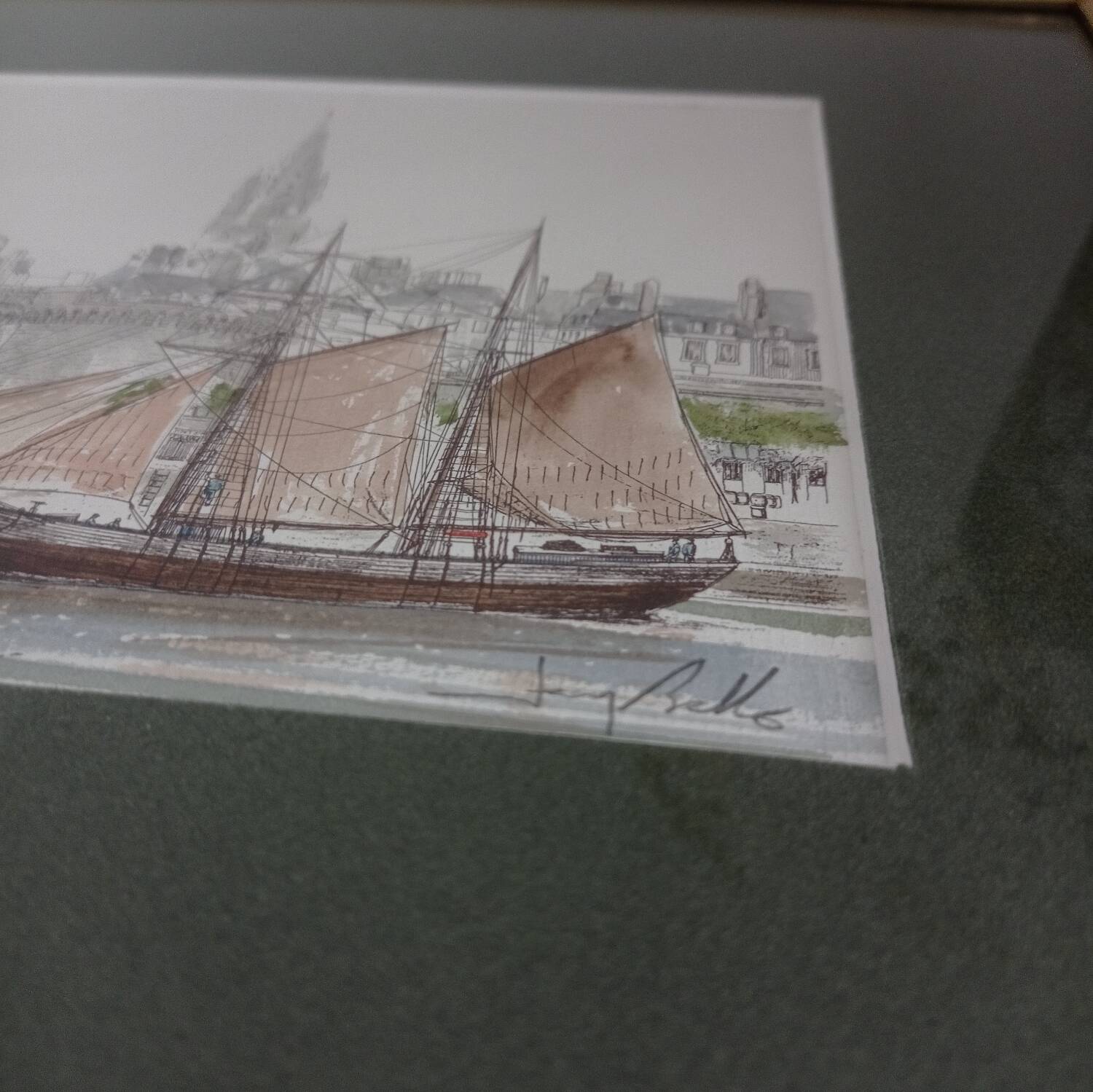 Aquarelle marine signée