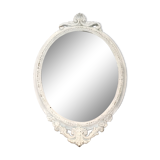 White oval mirror 41x29cm