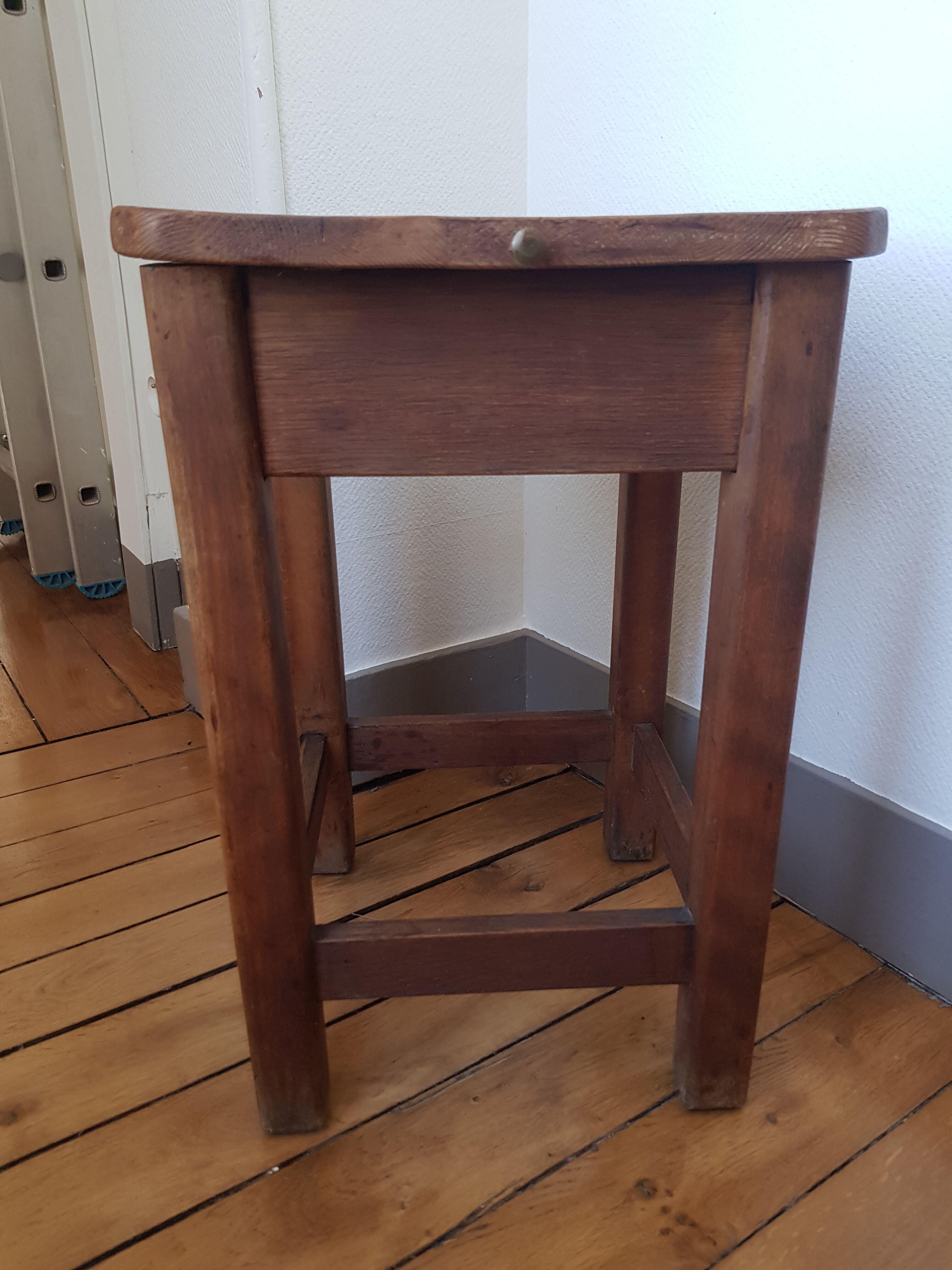 Wooden stool with chest