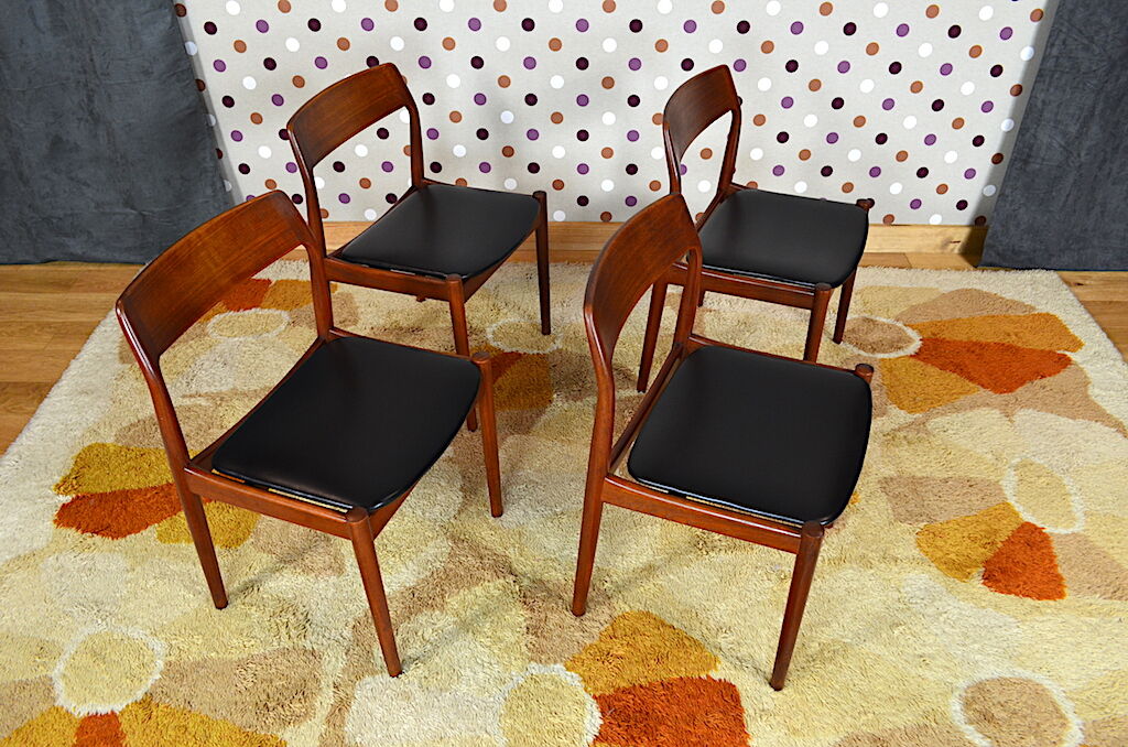 4 Chaises Danoise en Teck Norgaard Johannes 1966