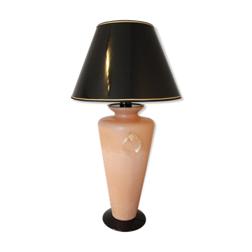 Lampe de table en verre de Murano, couleur rose très particulière, Italia années 1950