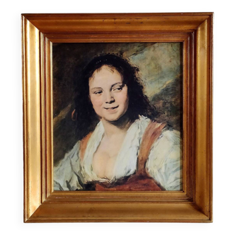 Large portrait "The gypsy" Hals - Spadem Framed Reproduction