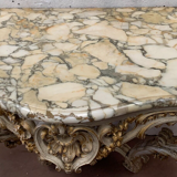 Carved console Louis XV style painted and gilded wood XX century