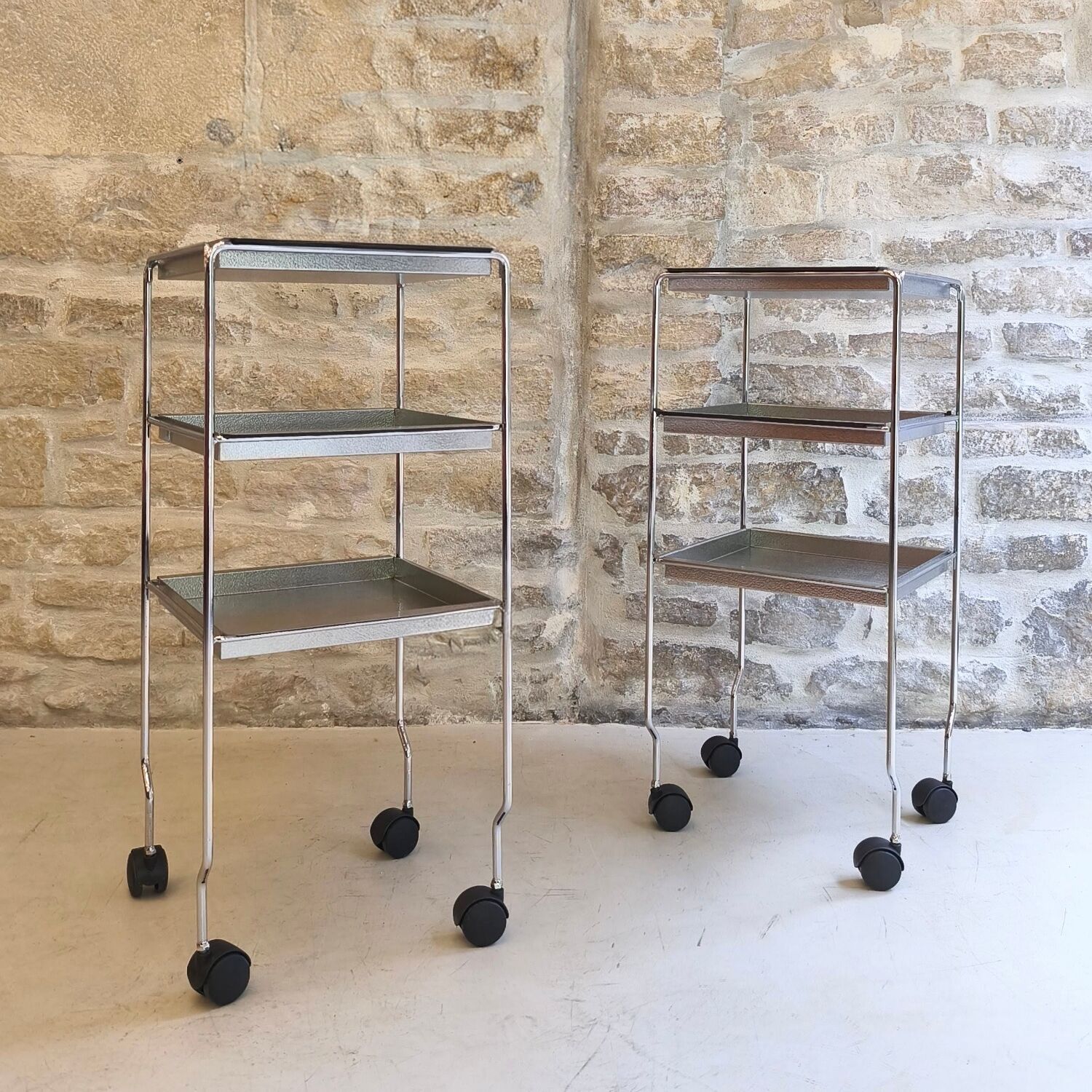 Chrome metal trolley