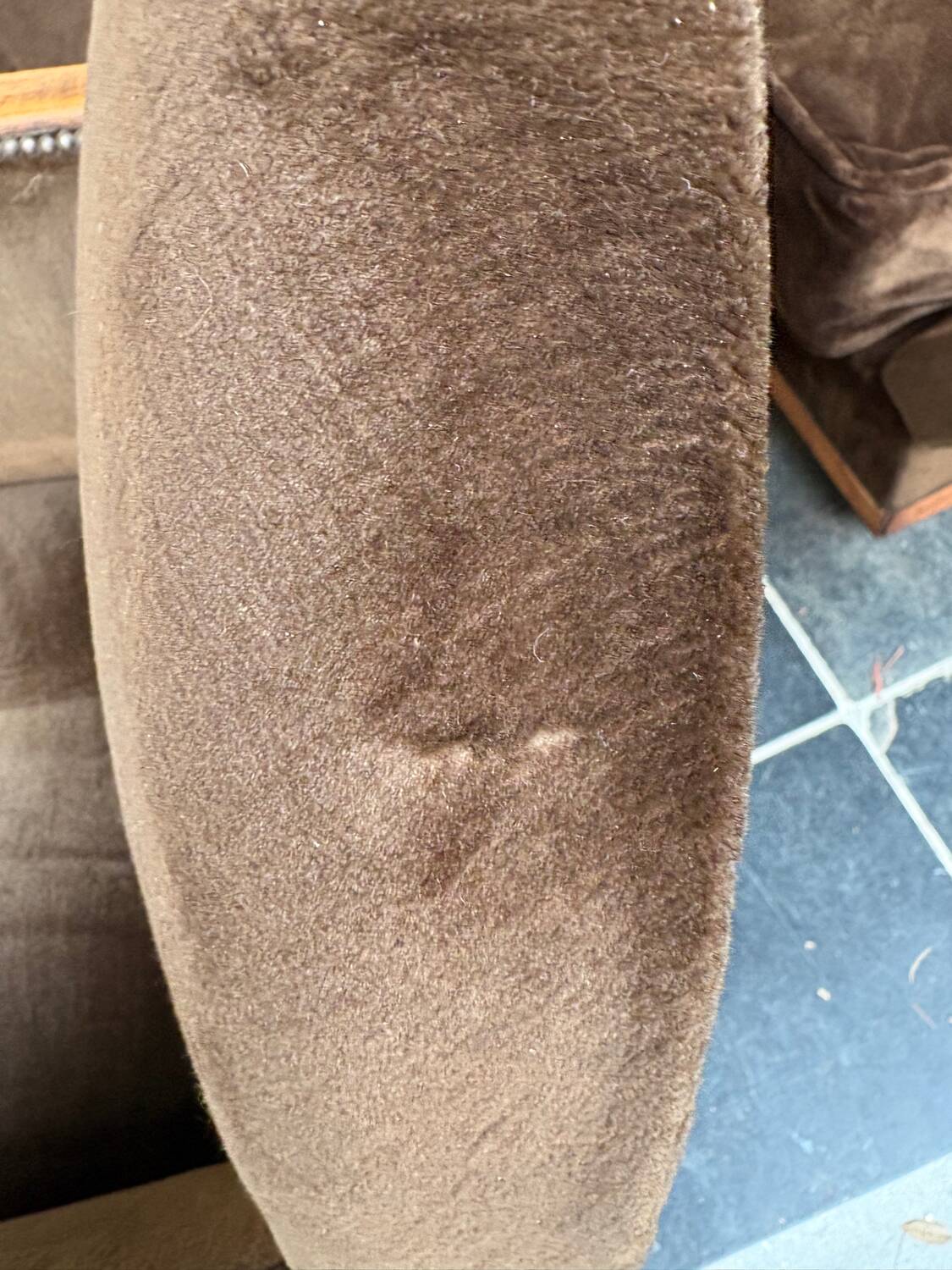 Brown velvet living room