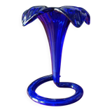 Pretty little trumpet vase, in blown cobalt blue glass