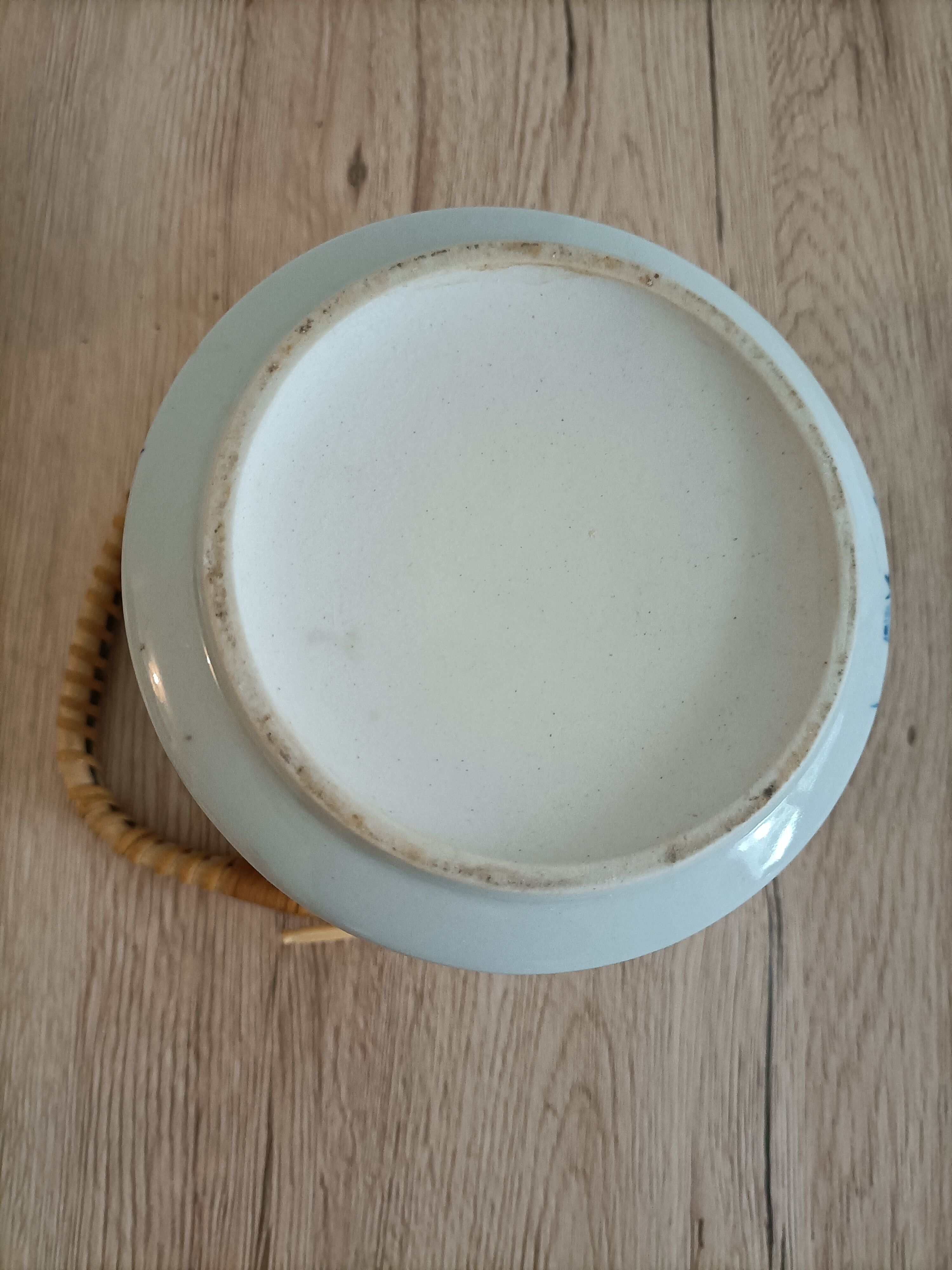 Japanese-inspired ceramic teapot blue bamboo pattern