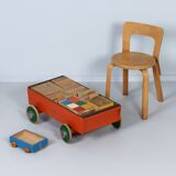 Block wagon 'Bouwmeester No. 117' by ADO, 1950s – large model, 123 pieces