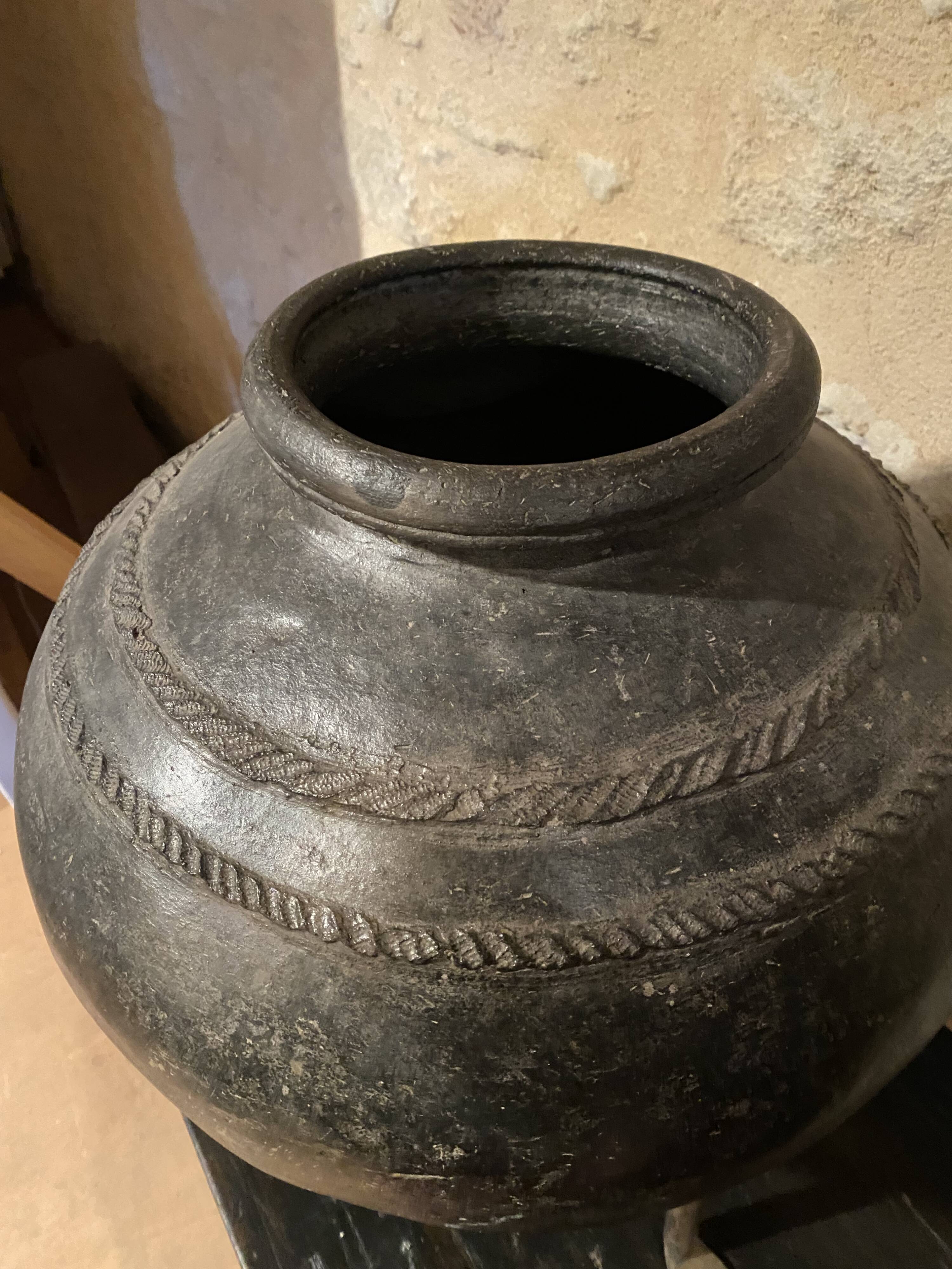 Old Indian terracotta jar