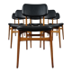 Series of 6 vintage chairs Stella imitation leather and wood