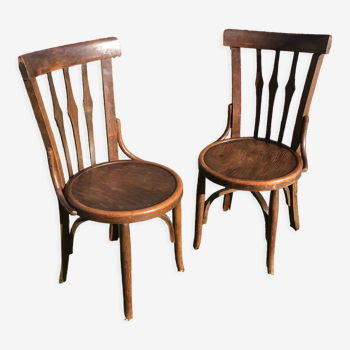 Paire de chaises bistrot vintage 1930