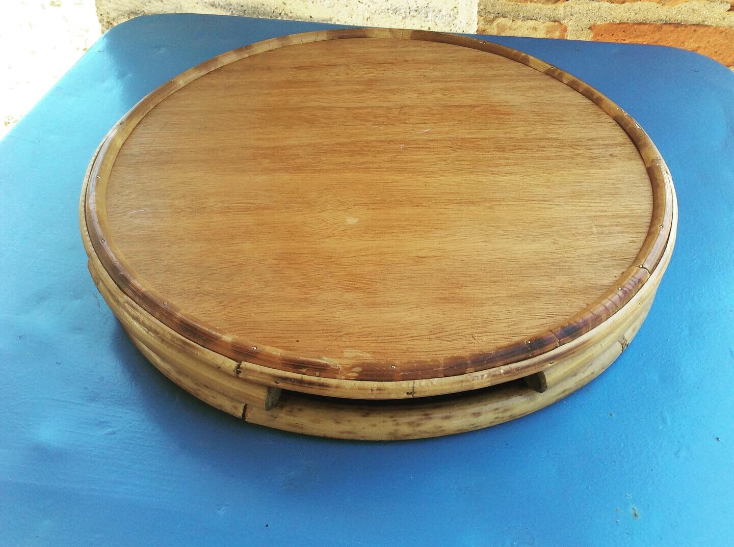 Bamboo and wicker tray