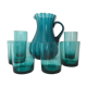Orangeade  serving pitcher and 6 glasses 60