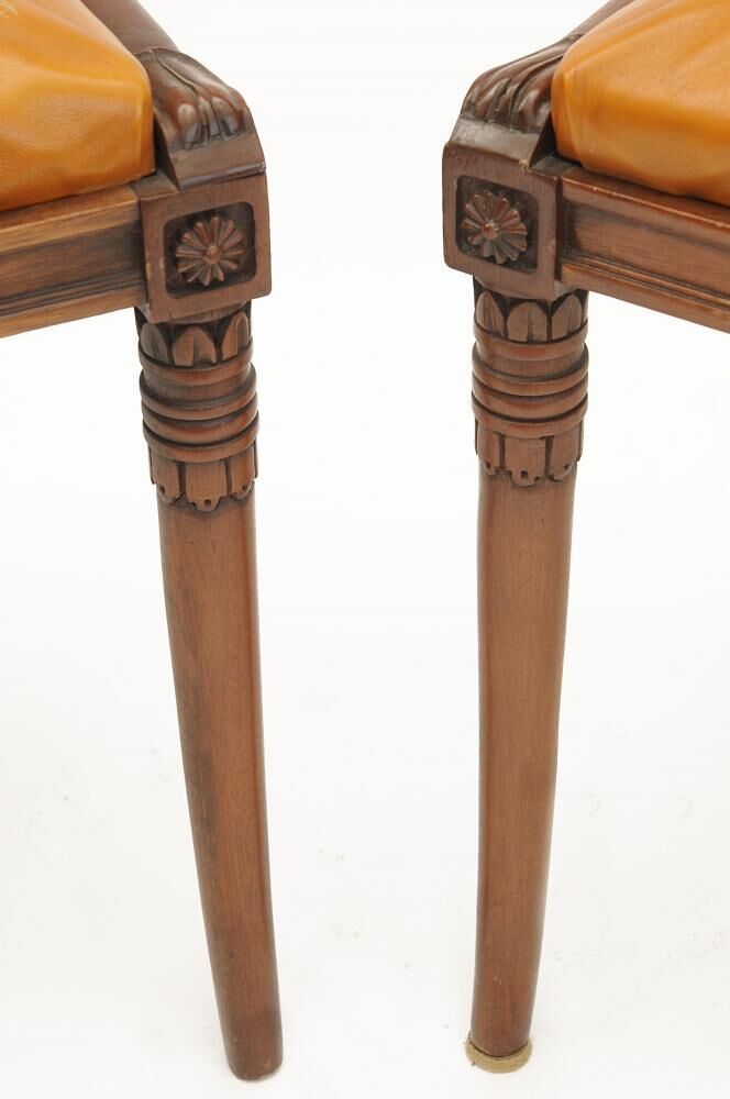 Series of 4 swan neck chairs