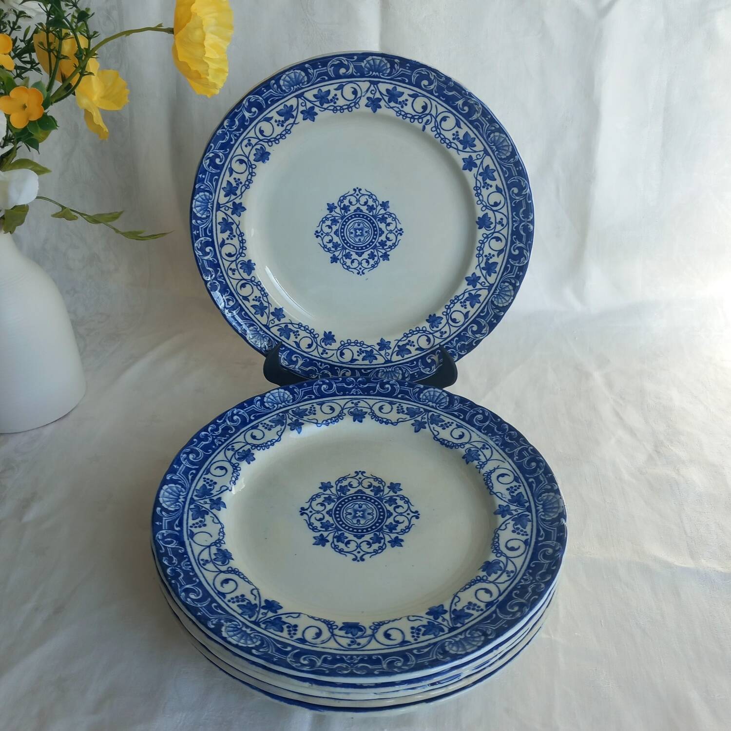 6 Jules Vieillard plates, "Louis XV" service, 19th century