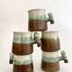 5 glazed and scarified ceramic cups