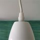 Scandinavian Industrial glossy white aluminium hanging lamp 1980s