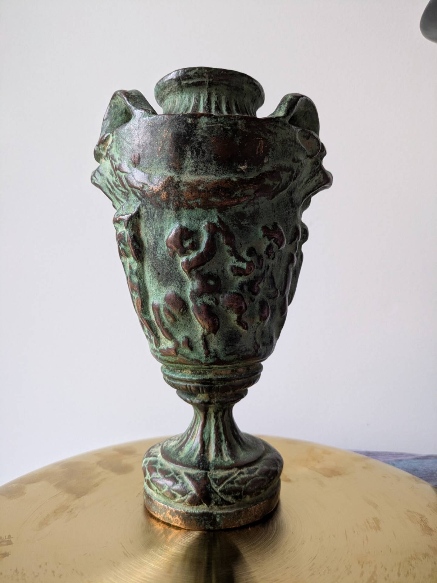 Devil's head vase in bronze