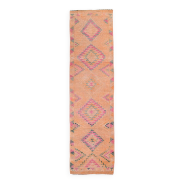 3x10 Peach & Pink Vintage Runner Rug, 84x310Cm