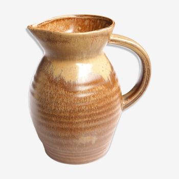 Turned stoneware pitcher