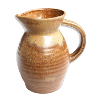 Turned stoneware pitcher