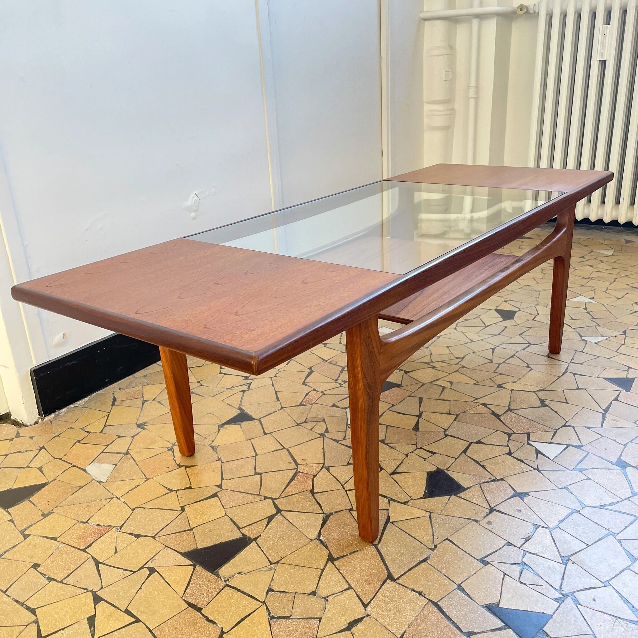 Coffee table Gplan teak & glass