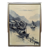 Oil on canvas signed S. Cheung